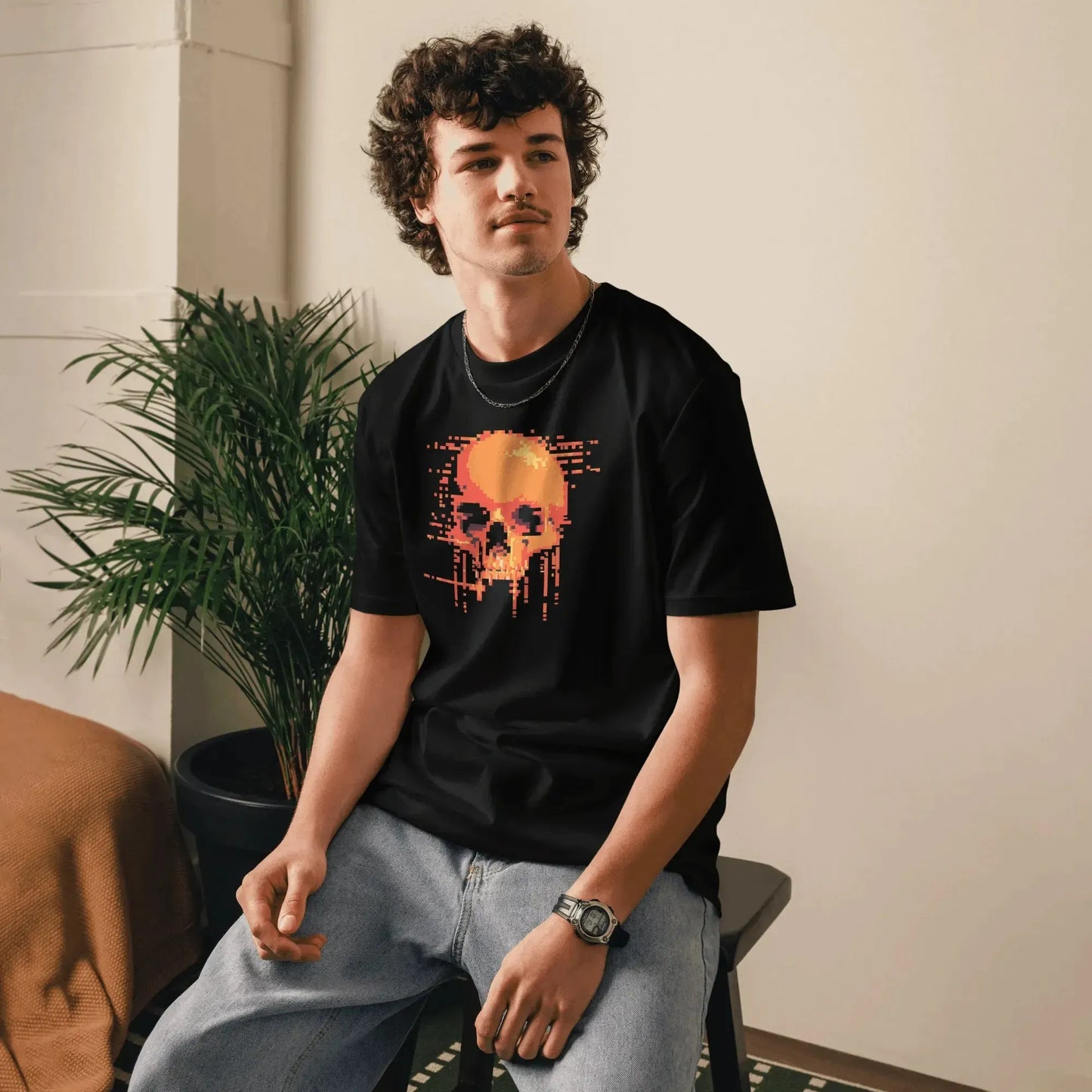 Print 'Pixel Burn' Organic Cotton T-shirt MILTTI
