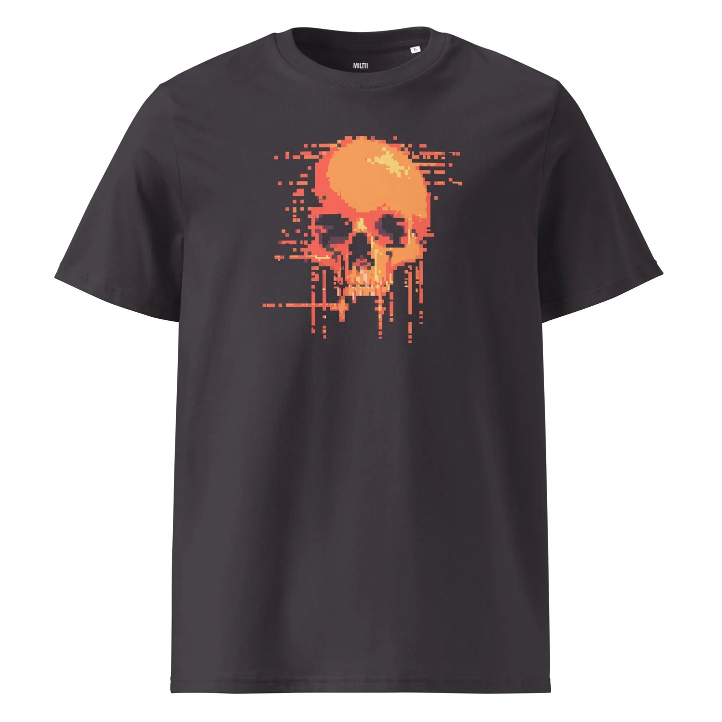 Print 'Pixel Burn' Organic Cotton T-shirt Anthracite MILTTI