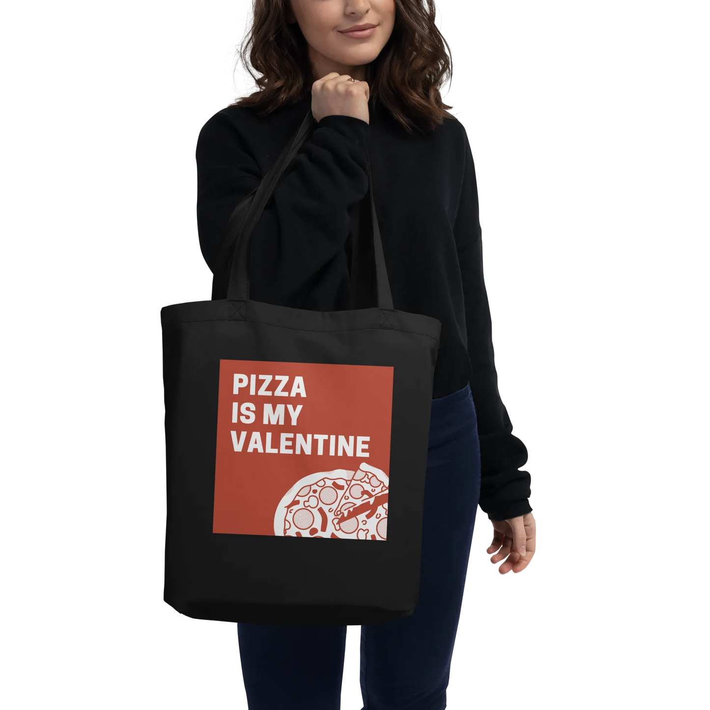 Print 'Pizza is my Valentine' Eco Tote Bag MILTTI