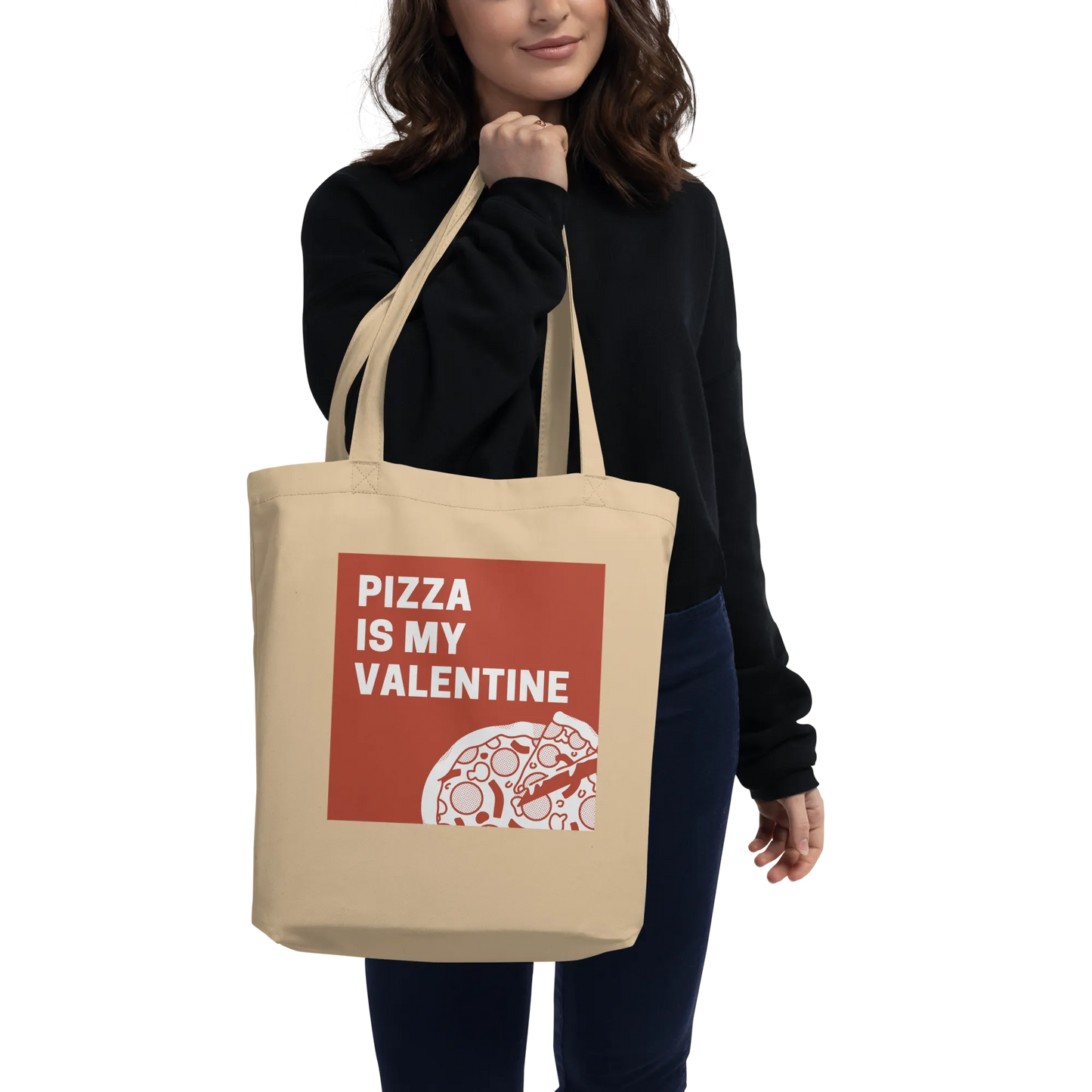 Print 'Pizza is my Valentine' Eco Tote Bag MILTTI