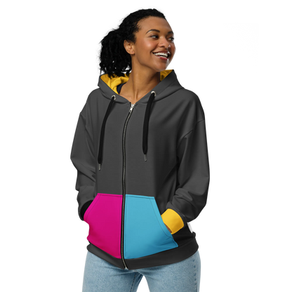 Print 'Pop Cat' Zip Hoodie MILTTI