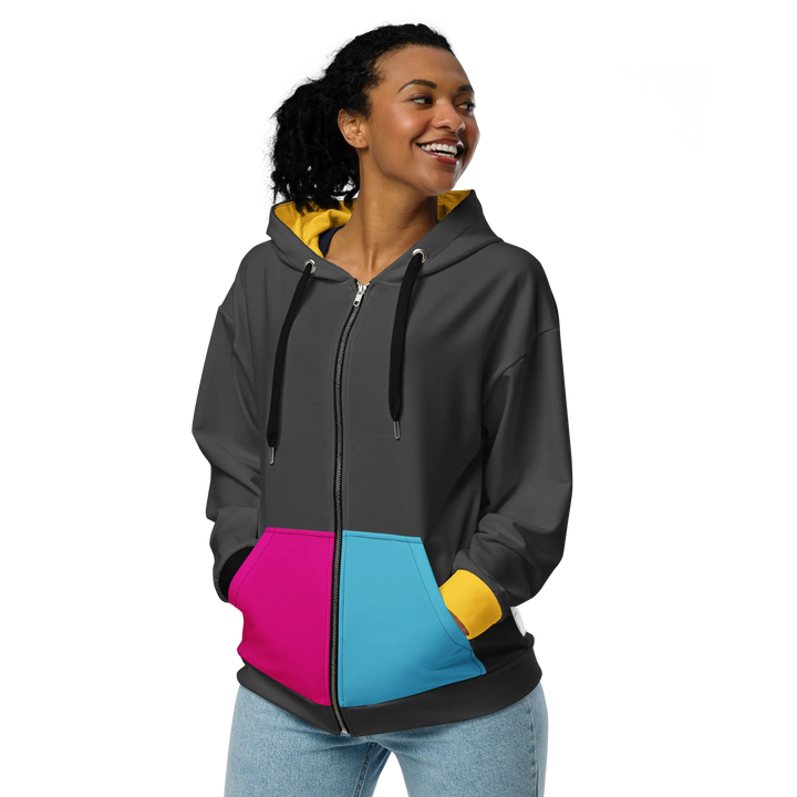 Print 'Pop Cat' Zip Hoodie MILTTI