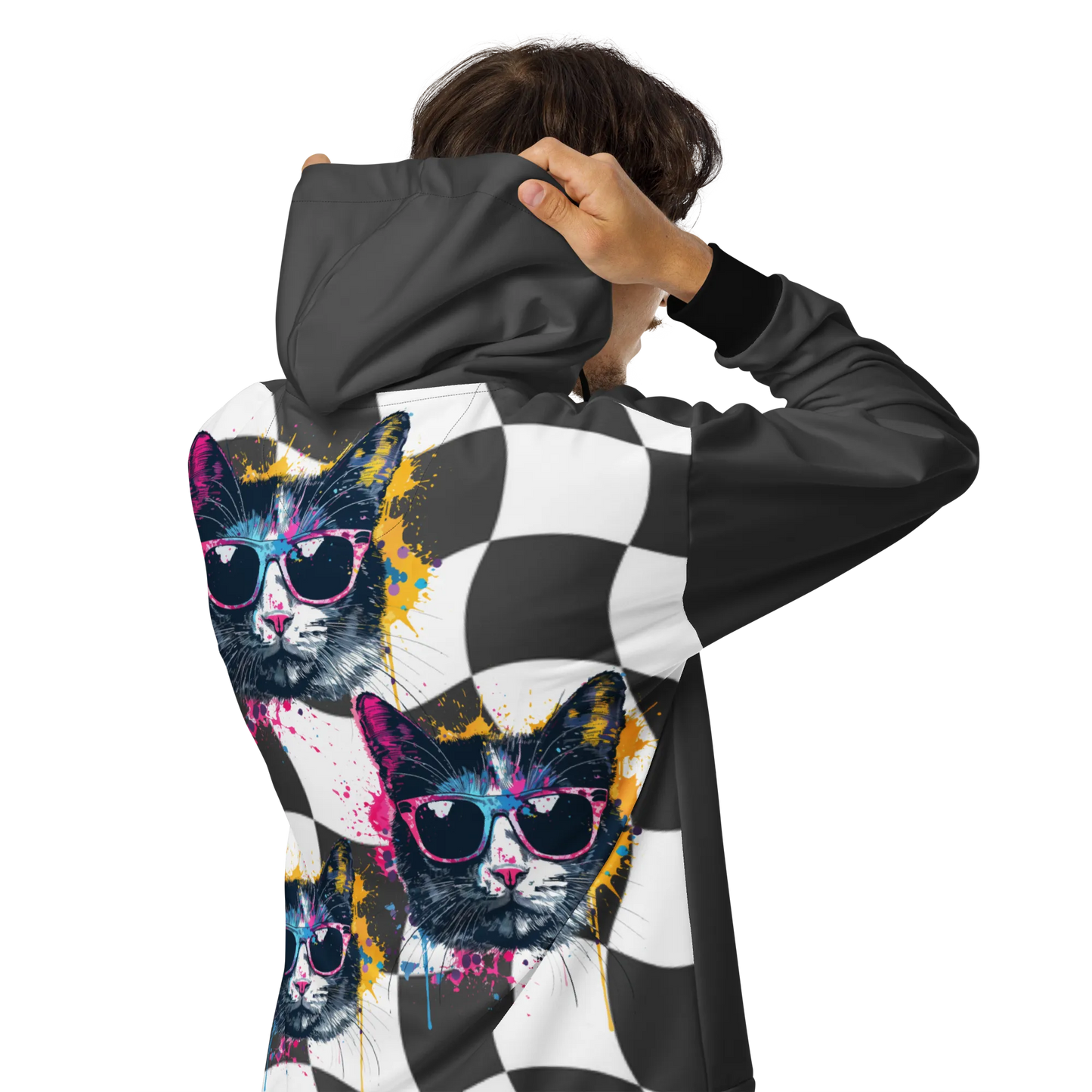 Print 'Pop Cat' Zip Hoodie MILTTI