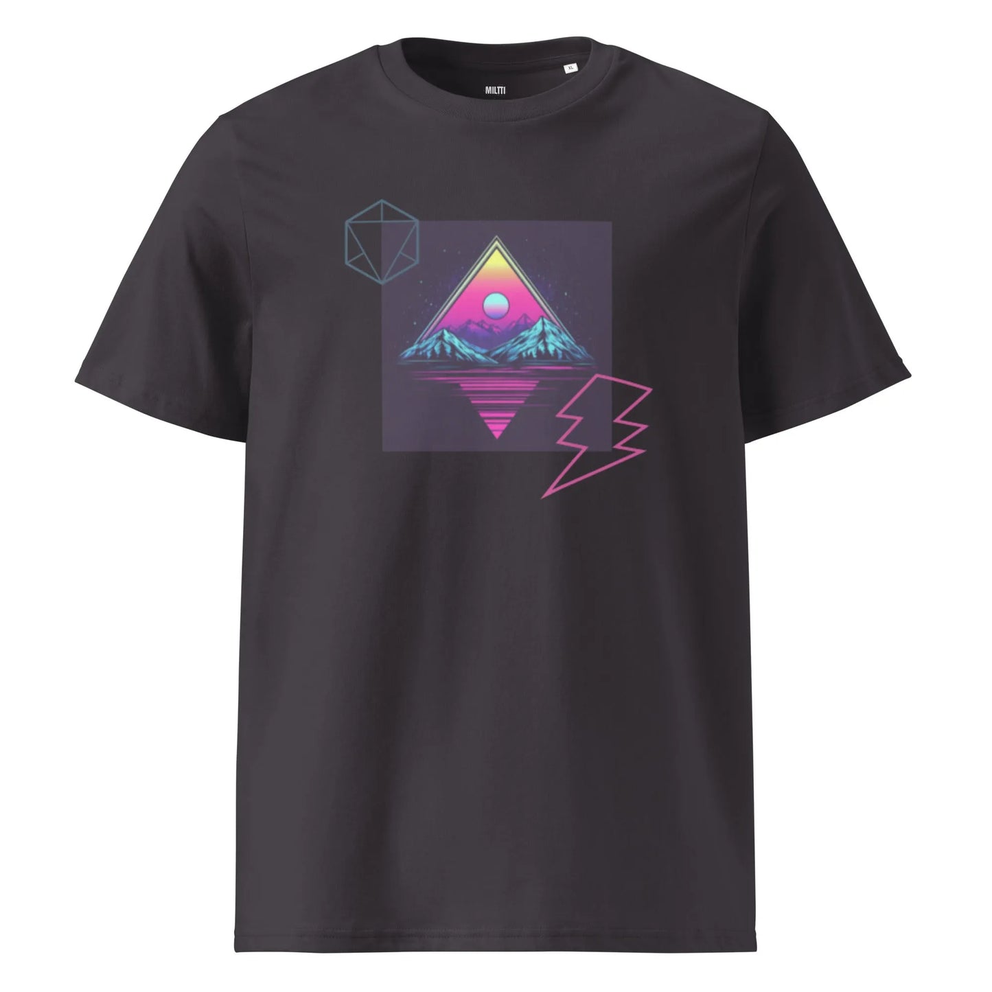 Print 'Pop Triangle' Organic Cotton T-shirt Anthracite MILTTI