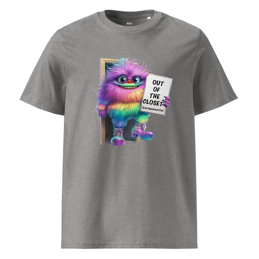 Print 'Pride Monster' Organic Cotton T-shirt Heather Grey MILTTI