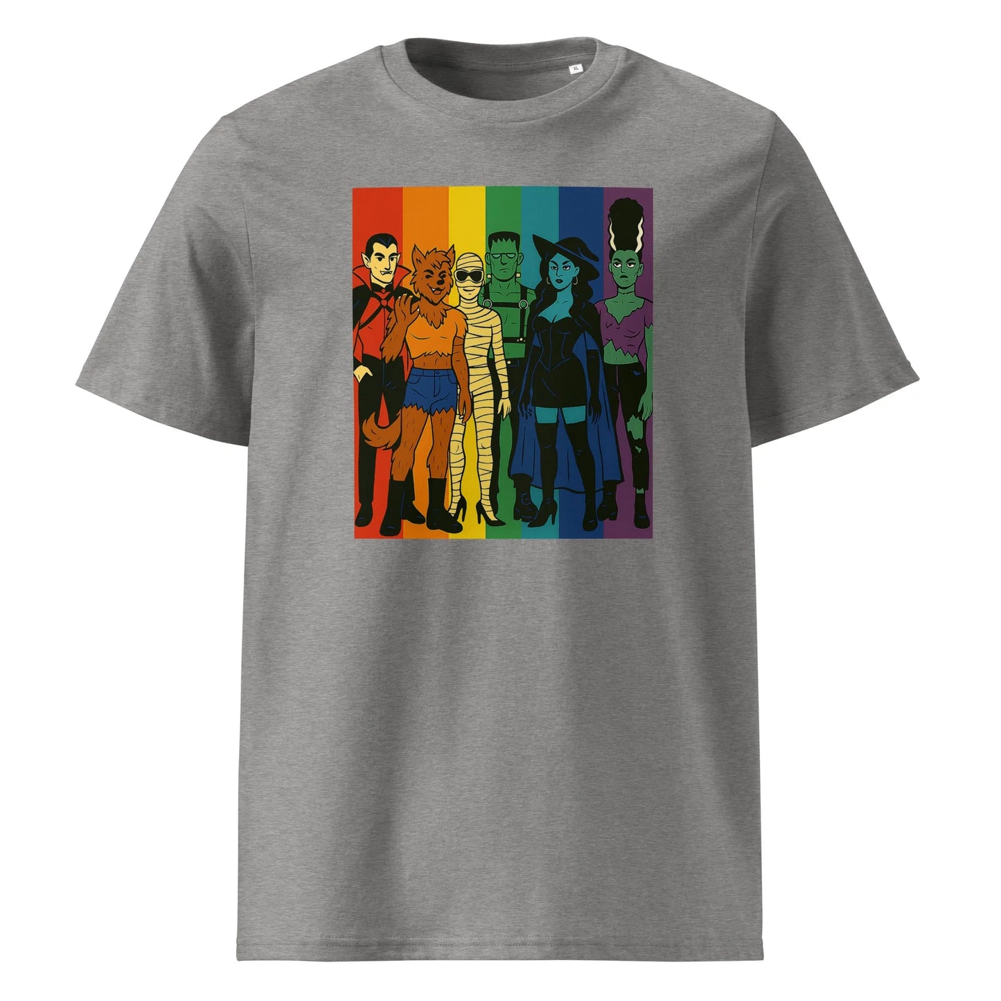 Print 'Pride Monster' Organic T-shirt Heather Grey MILTTI