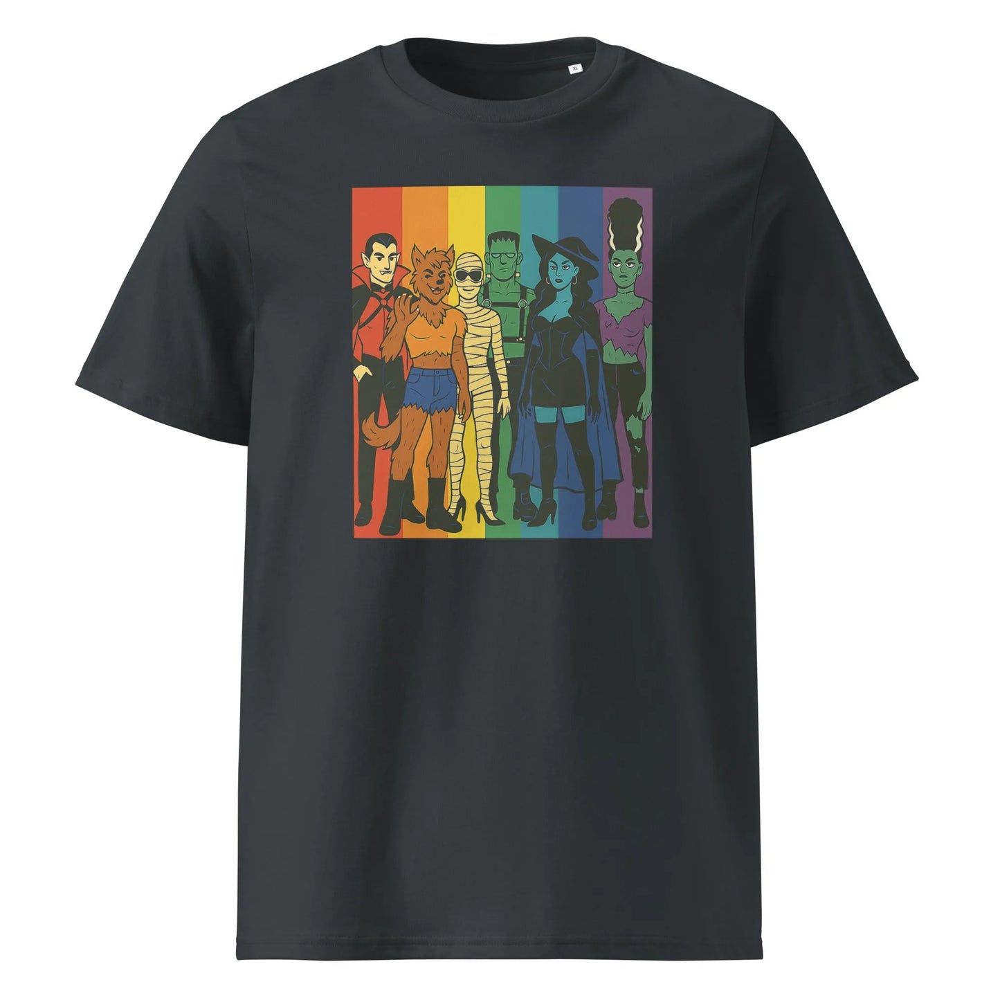 Print 'Pride Monster' Organic T-shirt India Ink Grey MILTTI