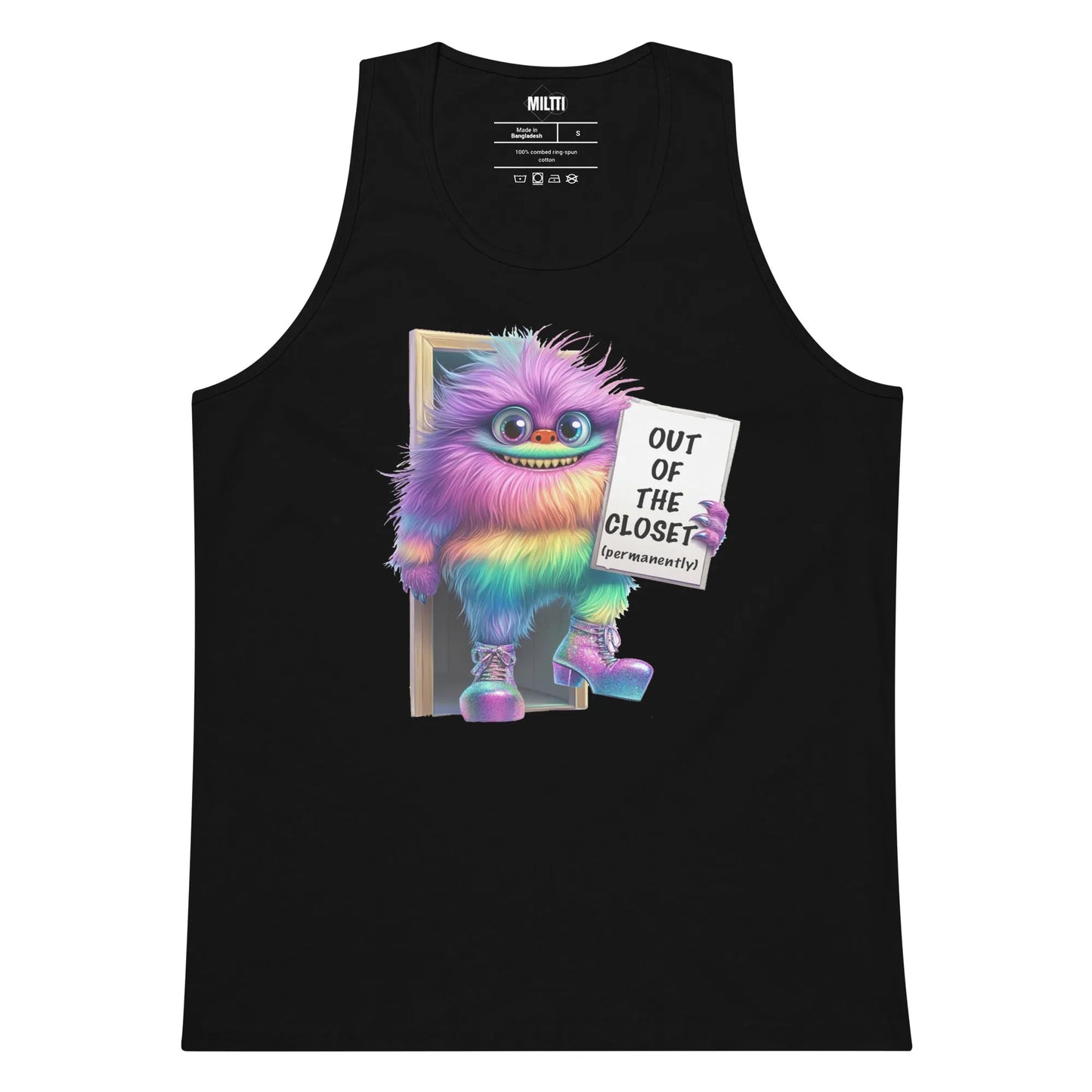 Print 'Pride Monster' Premium Tank Top Black MILTTI