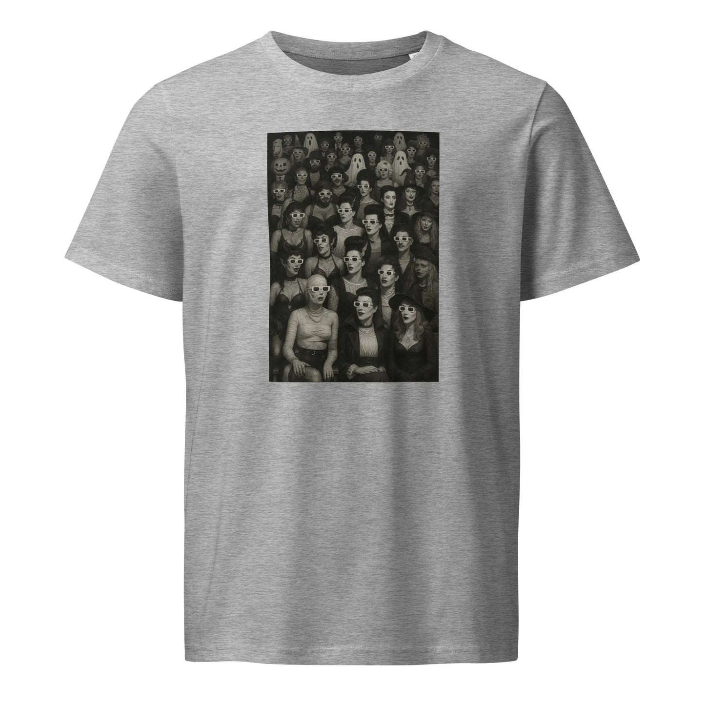 Print 'Queer Horror Cinema' Organic T-shirt Heather Grey MILTTI