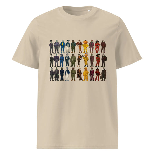 Print 'Queer Monster Parade' Organic T-shirt Desert Dust MILTTI
