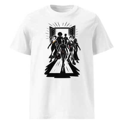 Print 'Queer Runway' Organic Ribbed Neck T-shirt White MILTTI