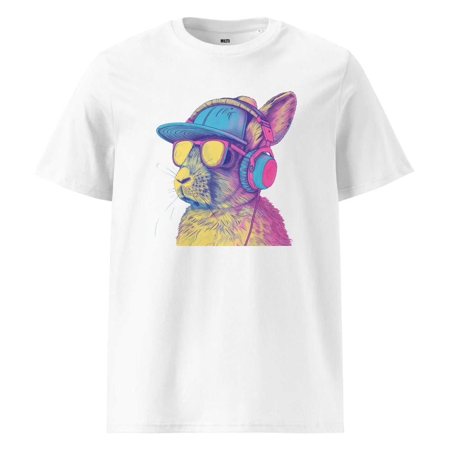 Print 'Bunny Jam' Organic Cotton T-shirt White MILTTI