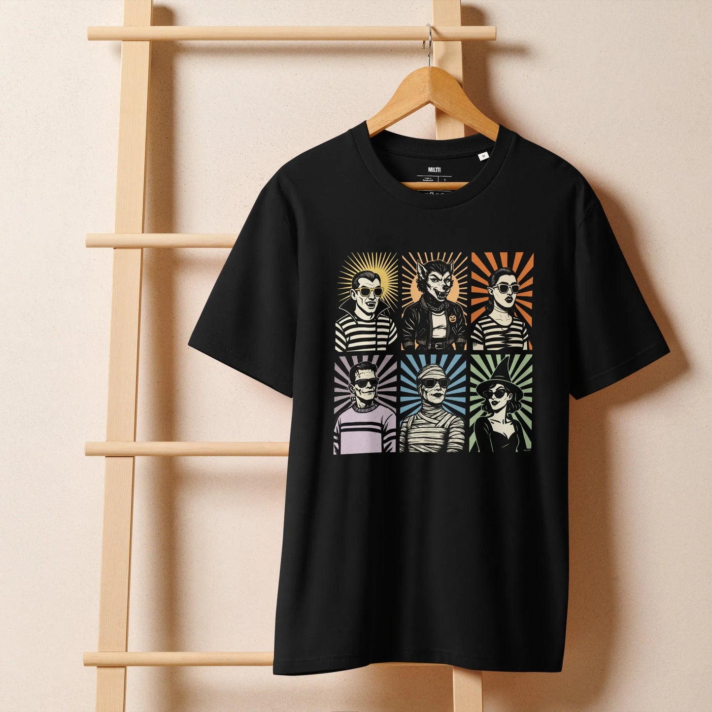 Print 'Rainbow Monsters' Organic T-shirt MILTTI