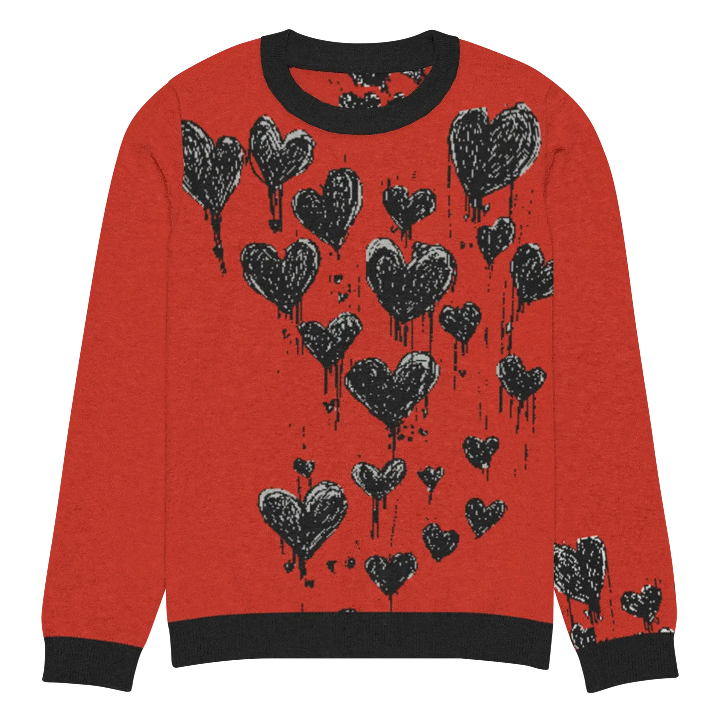 Print 'Raining Hearts' Knitted Sweater 3XL MILTTI
