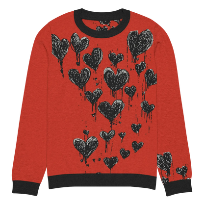 Print 'Raining Hearts' Knitted Sweater 3XL MILTTI