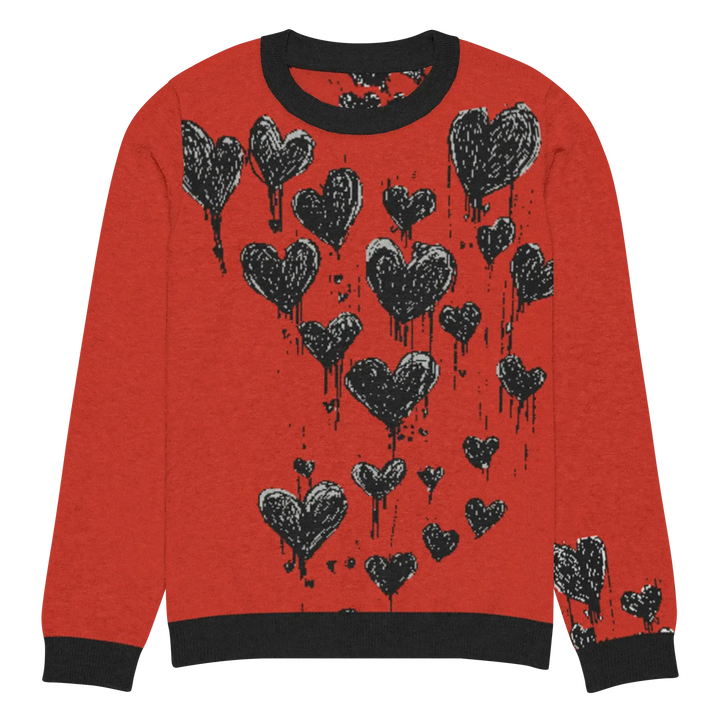 Print 'Raining Hearts' Knitted Sweater 3XL MILTTI
