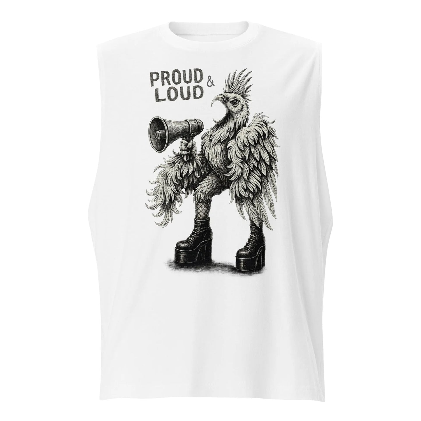 Print 'Rebel Bird' Muscle Shirt White MILTTI