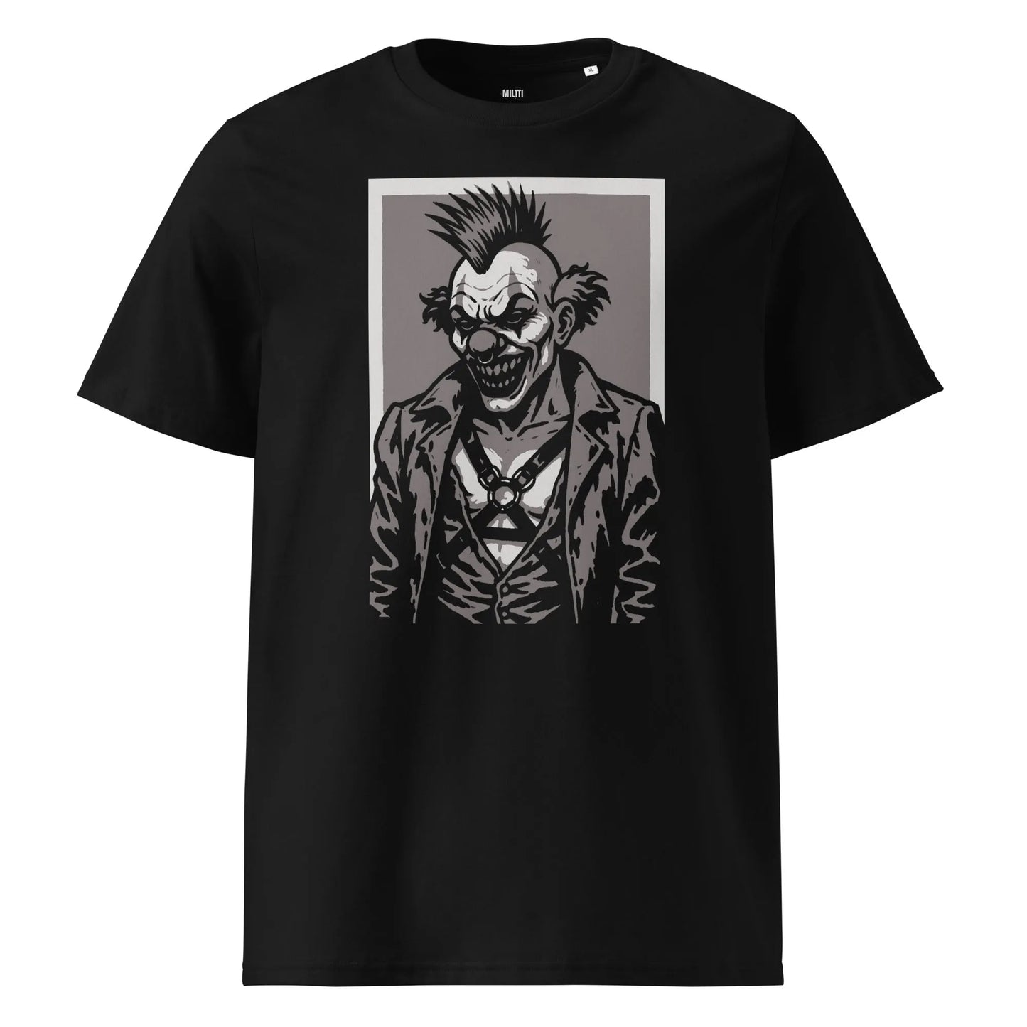 Print 'Rebellious-Clown' Organic T-shirt Black MILTTI