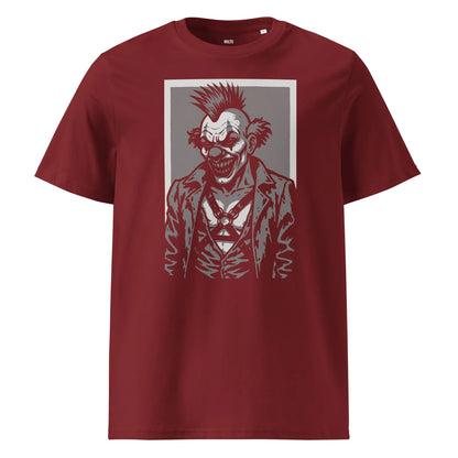 Print 'Rebellious-Clown' Organic T-shirt Burgundy MILTTI