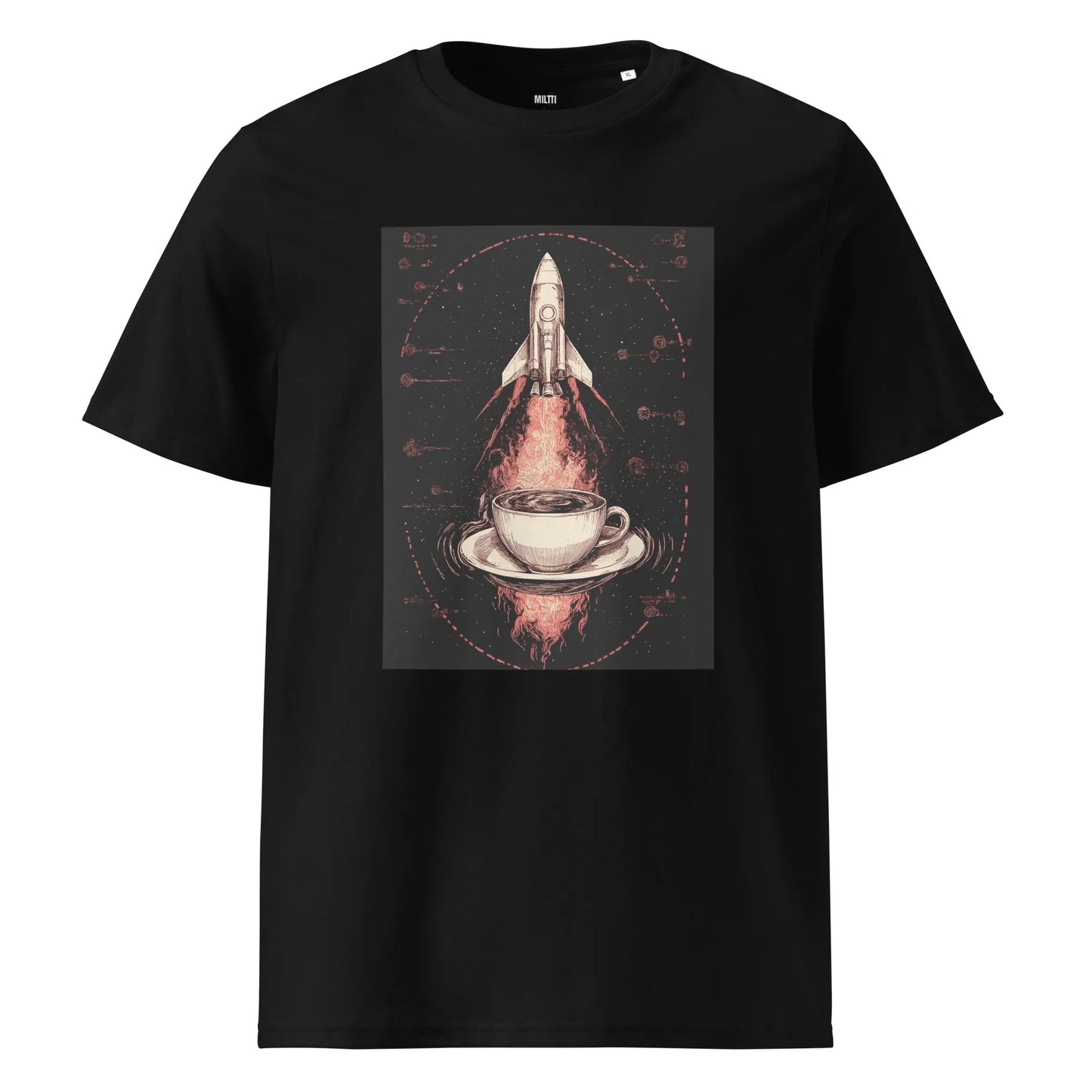Print 'Rocket Fuel' Organic Cotton T-shirt Black MILTTI