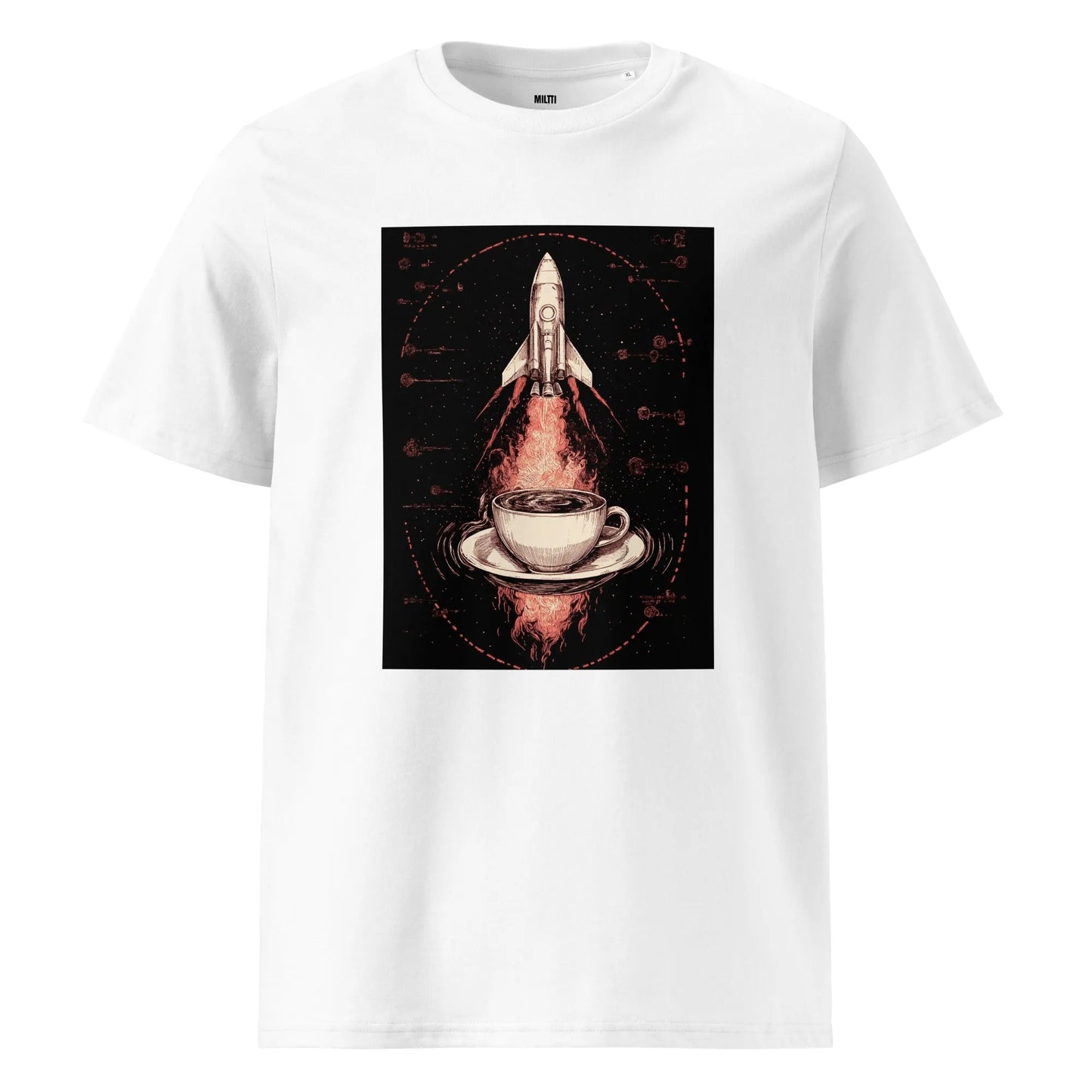 Print 'Rocket Fuel' Organic Cotton T-shirt White MILTTI