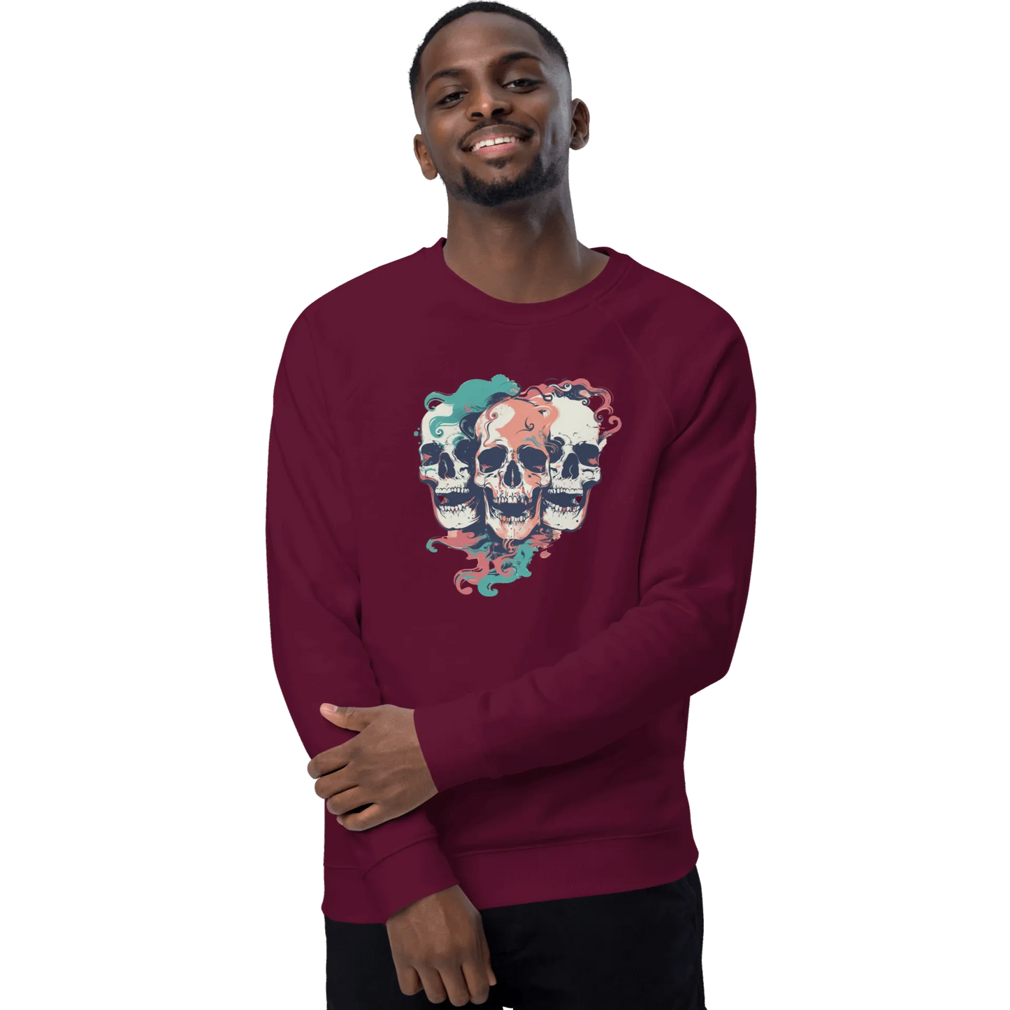 Print 'Skull Squad' Organic Raglan Sweatshirt MILTTI
