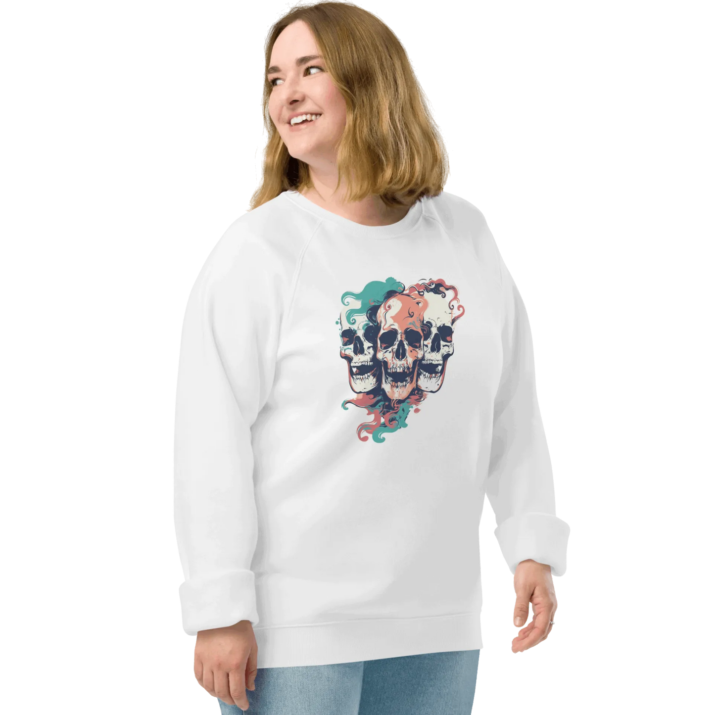 Print 'Skull Squad' Organic Raglan Sweatshirt MILTTI