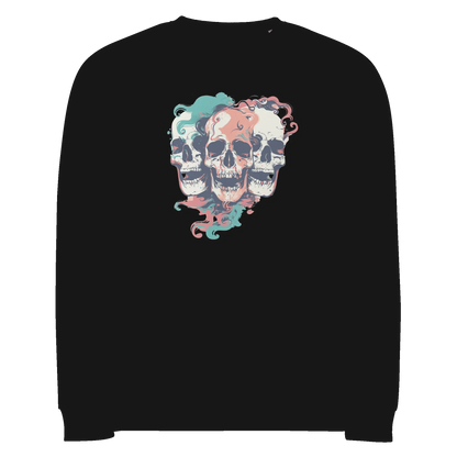 Print 'Skull Squad' Organic Raglan Sweatshirt Black MILTTI