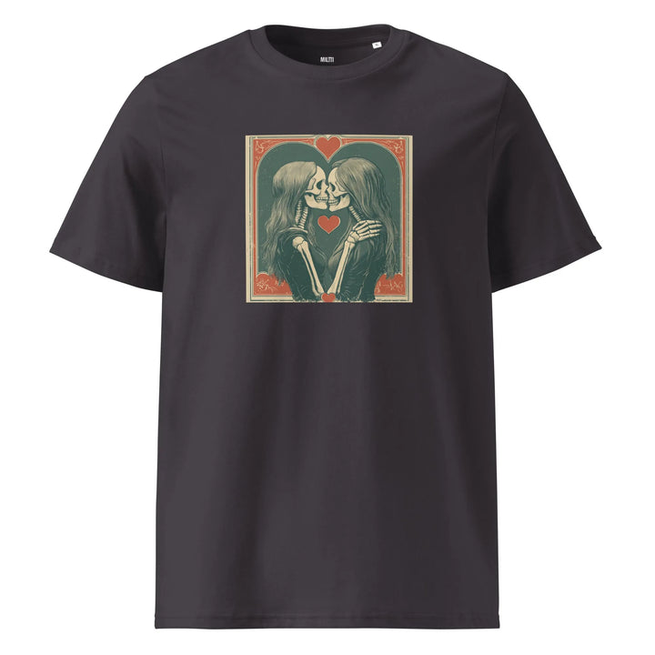 Print 'Skullmates' Organic Cotton T-shirt Anthracite MILTTI
