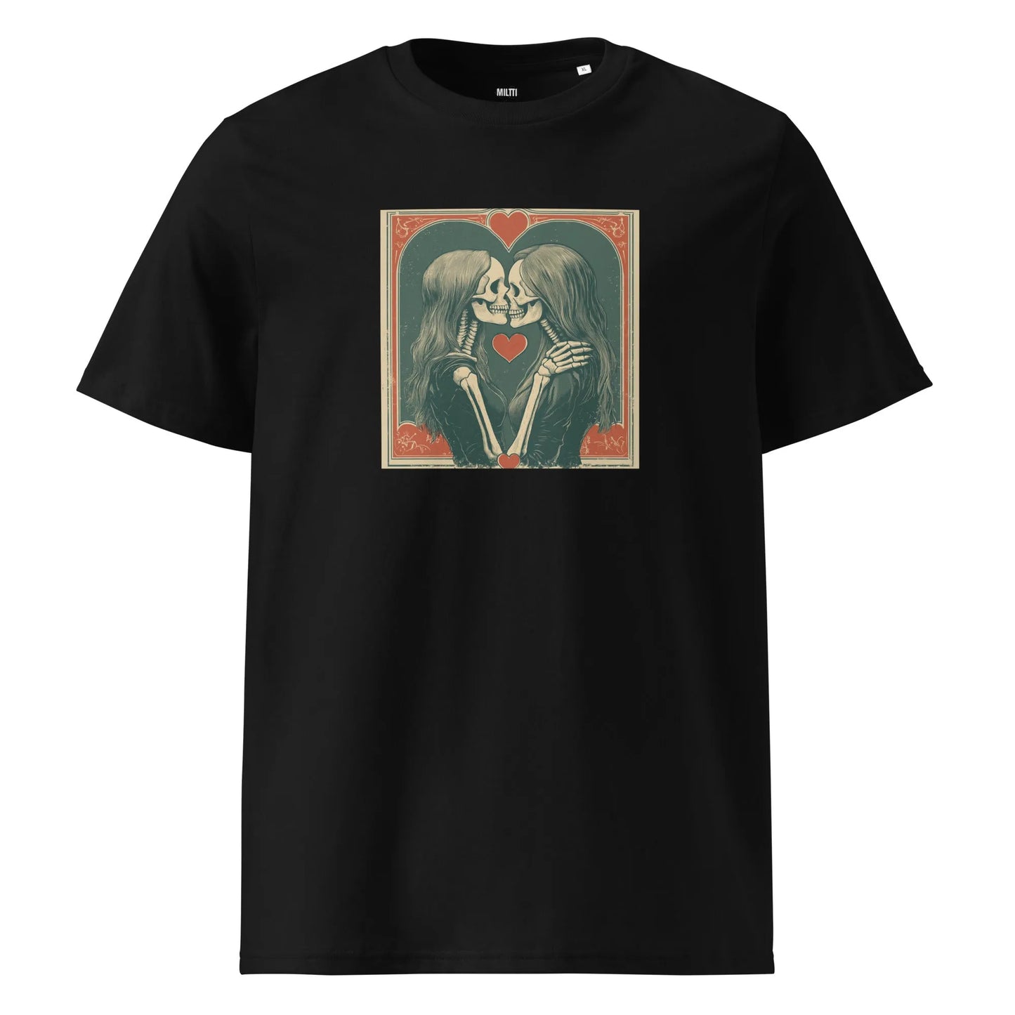 Print 'Skullmates' Organic Cotton T-shirt Black MILTTI