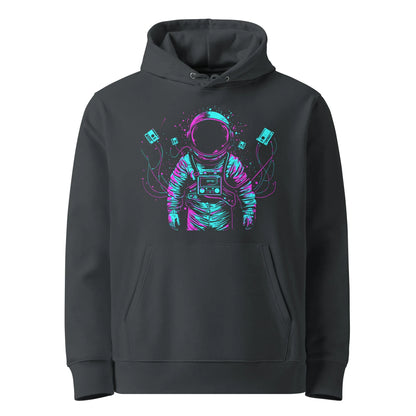 Print 'Space Trippin' Organic Cotton Hoodie India Ink Grey MILTTI