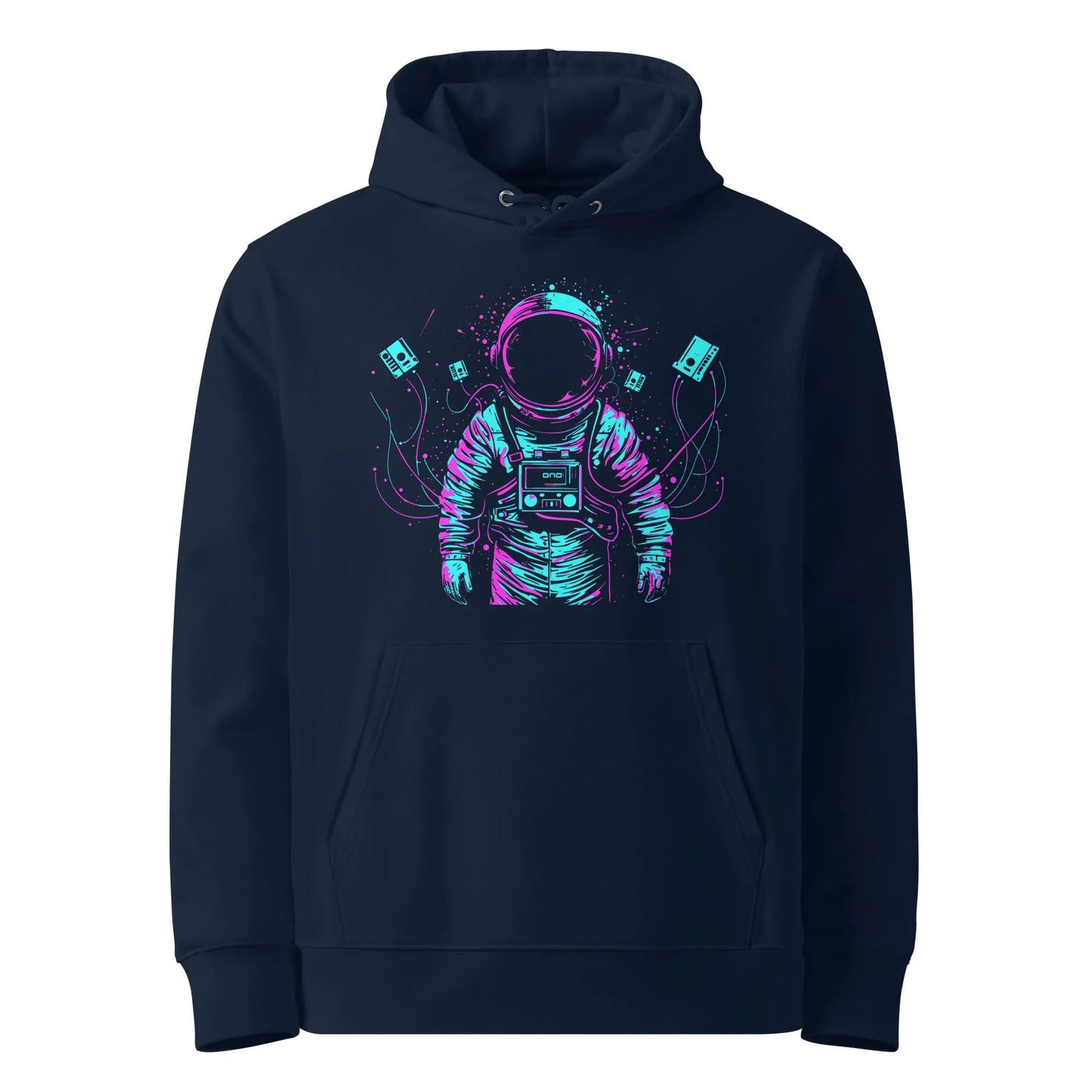 Print 'Space Trippin' Organic Cotton Hoodie French Navy MILTTI