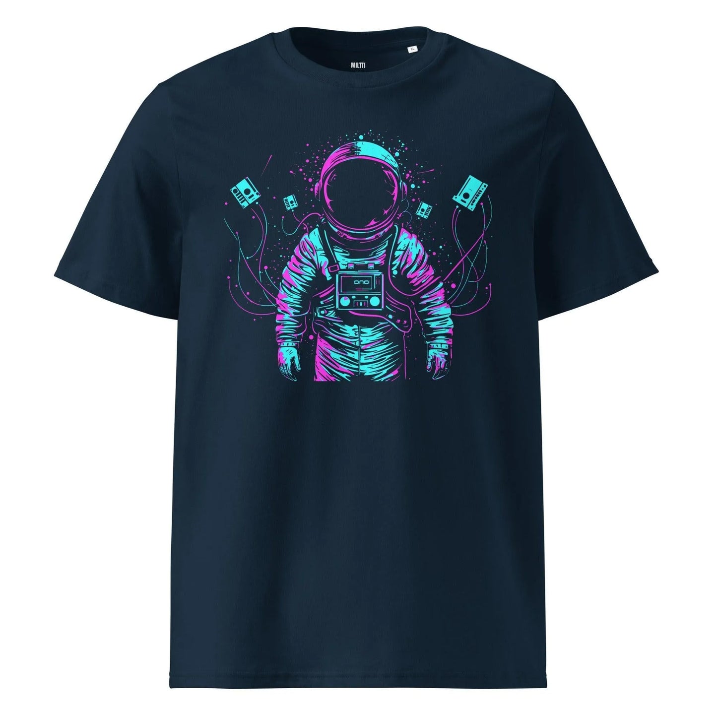 Print 'Space Trippin' Organic T-shirt French Navy MILTTI