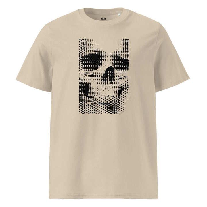 Print 'Static Skull' Organic Cotton T-shirt Desert Dust MILTTI