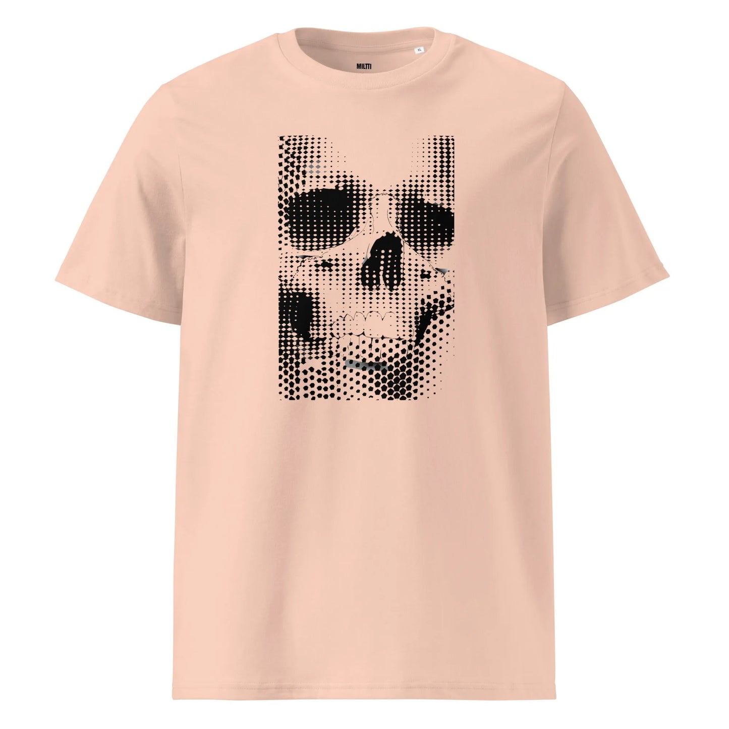 Print 'Static Skull' Organic Cotton T-shirt Fraiche Peche MILTTI
