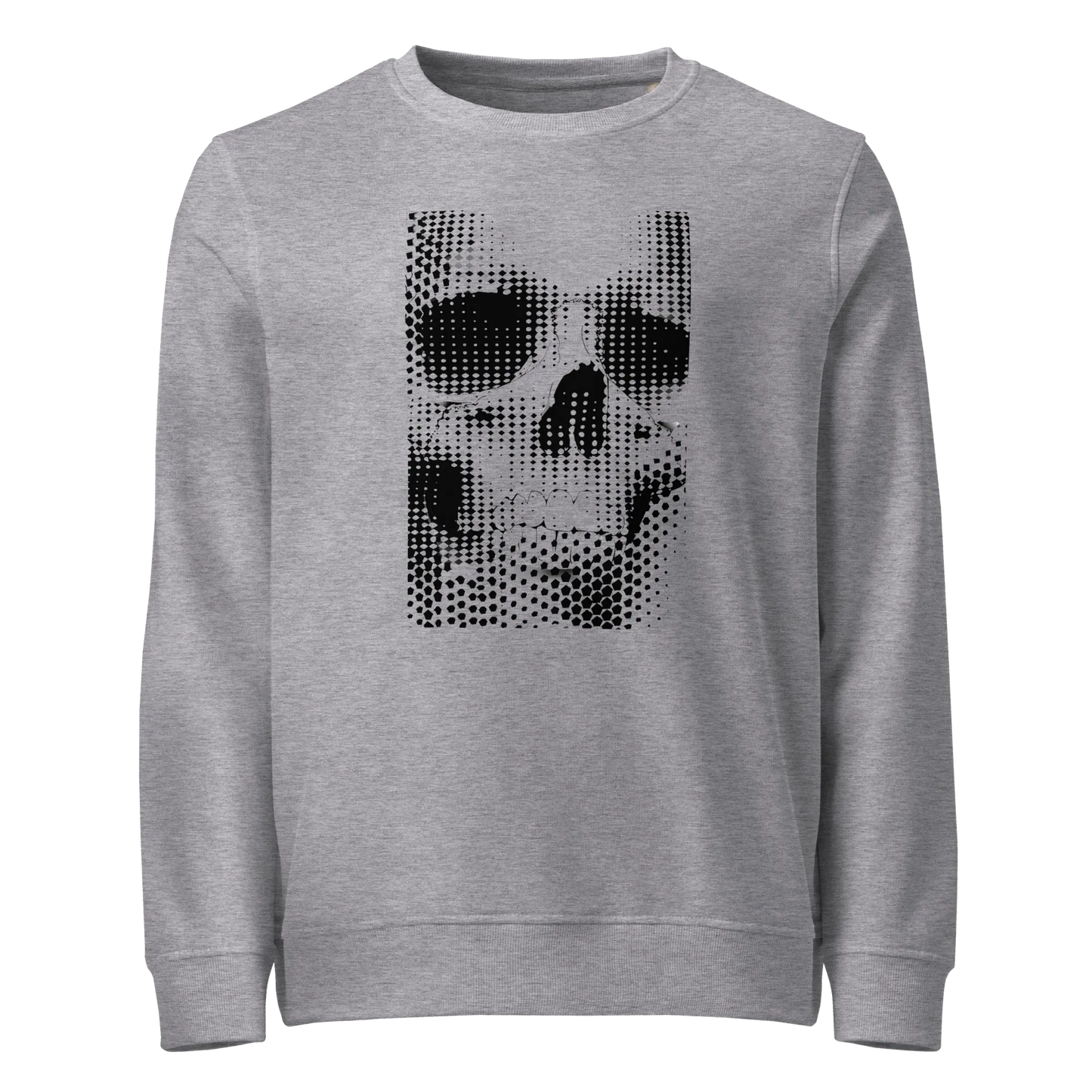 Print 'Static Skull' Organic Sweatshirt Grey Melange MILTTI