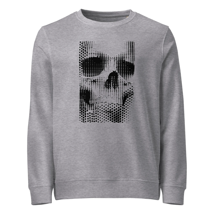 Print 'Static Skull' Organic Sweatshirt Grey Melange MILTTI