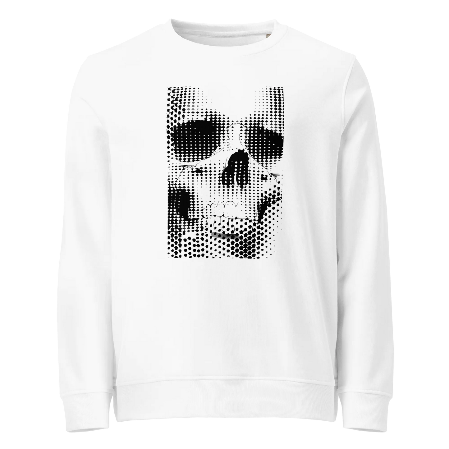 Print 'Static Skull' Organic Sweatshirt White MILTTI