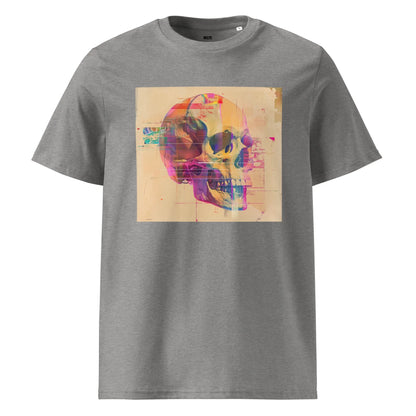 Print 'Techno Bones' Organic Ribbed Neck T-shirt Heather Grey MILTTI