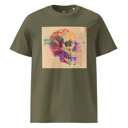 Print 'Techno Bones' Organic Ribbed Neck T-shirt Khaki MILTTI