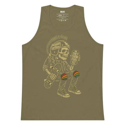 Print 'They Them Fuel' Premium Tank Top Military Green MILTTI
