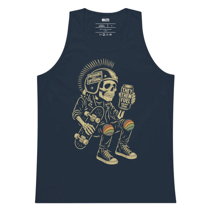 Print 'They Them Fuel' Premium Tank Top Navy MILTTI