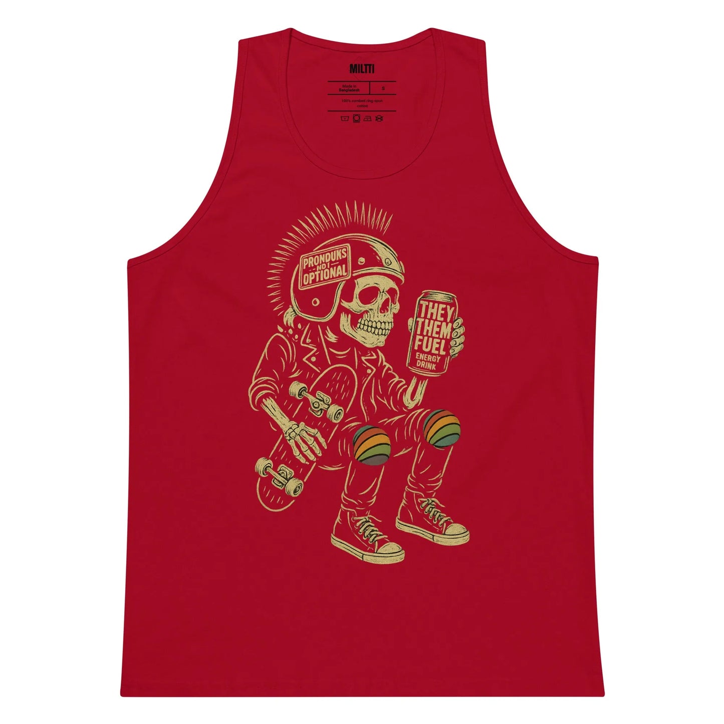 Print 'They Them Fuel' Premium Tank Top Red MILTTI