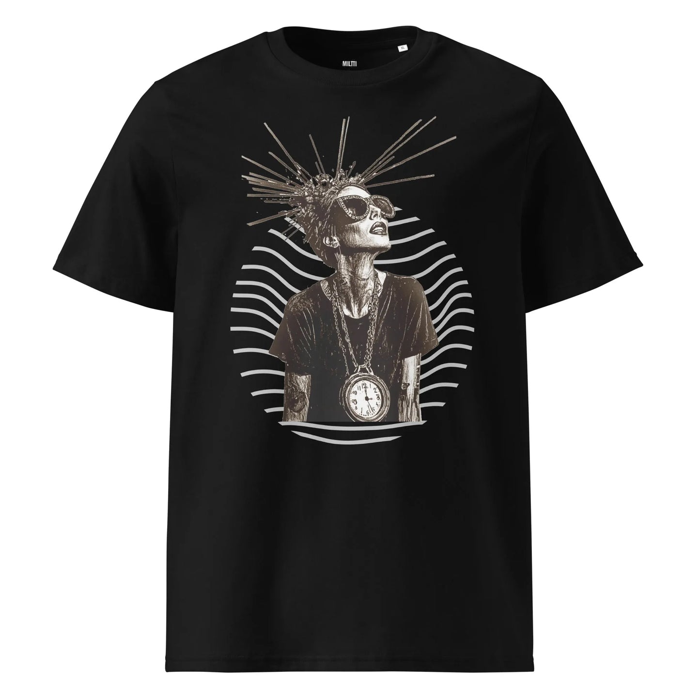 Print 'Timeless Rebel' Organic Cotton T-shirt Black MILTTI