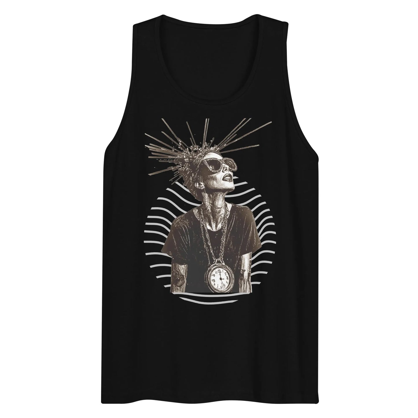 Print 'Timeless Rebel' Premium Tank Top Black MILTTI