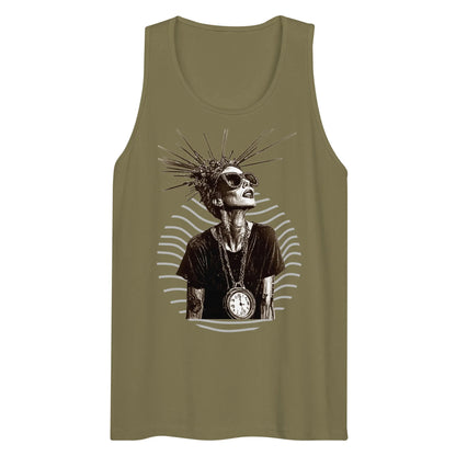 Print 'Timeless Rebel' Premium Tank Top Military Green MILTTI