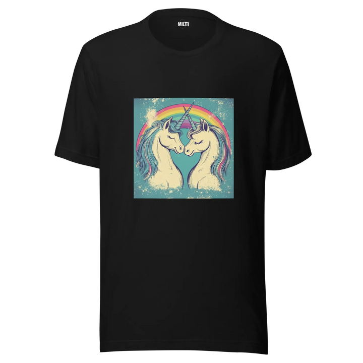 Print 'Unicorn Couple' T-shirt Black MILTTI