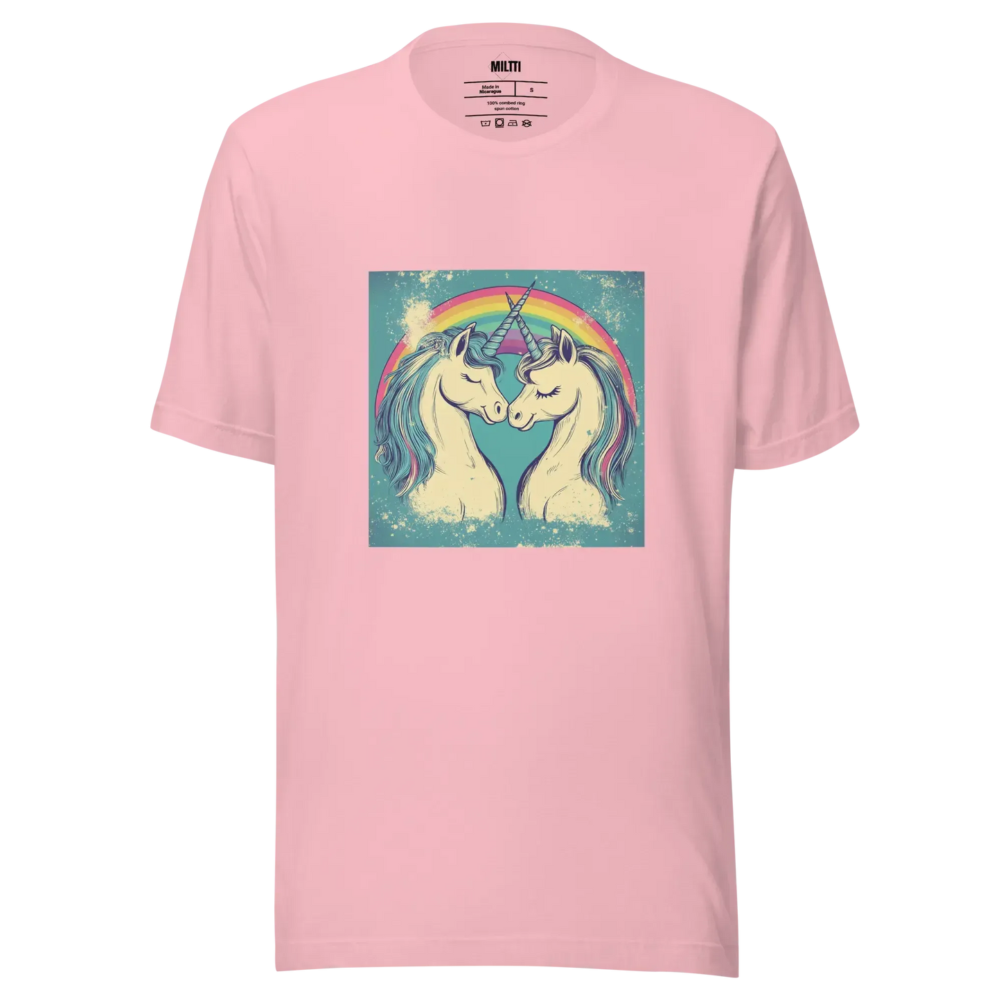 Print 'Unicorn Couple' T-shirt Pink MILTTI