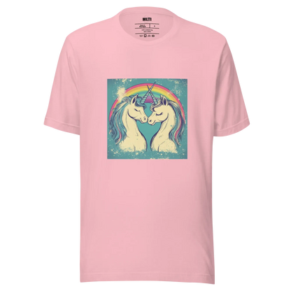 Print 'Unicorn Couple' T-shirt Pink MILTTI