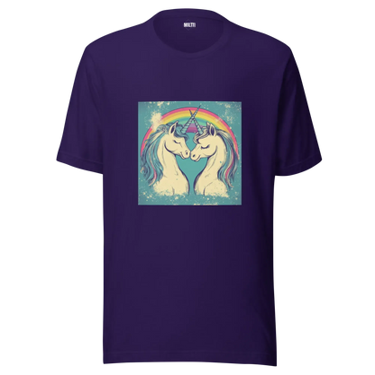 Print 'Unicorn Couple' T-shirt Team Purple MILTTI